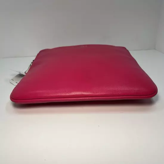 Coach New York Magenta Pink Leather Padded iPad Tablet Case New With Defect