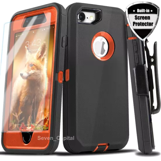 Shockproof Case For iPhone 6 7 8 Plus SE 2 3 Rugged Clip Cover Screen Protector