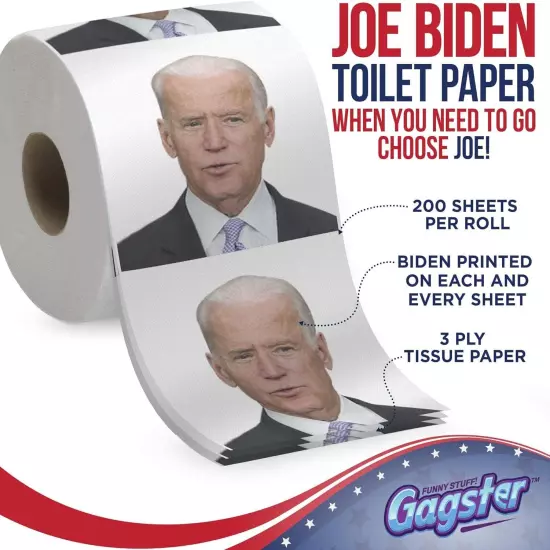 Joe Biden Funny Political Toilet Paper Roll by 200 Count (Pack of 1), 