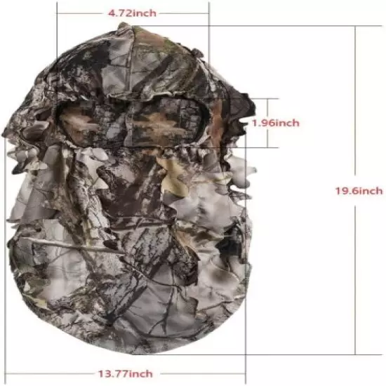 Ghillie Face Mask 3D Leafy Ghillie Camo Full Cover Headwear Hunting Accessories