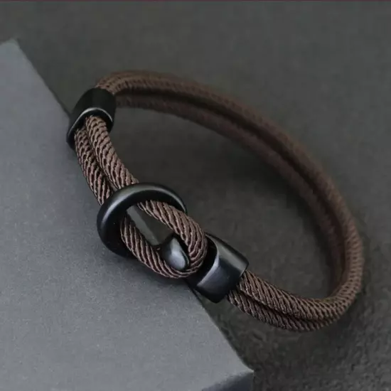 Pulsera de cuerda Náutica de doble capa para hombre accesorios de supervivencia