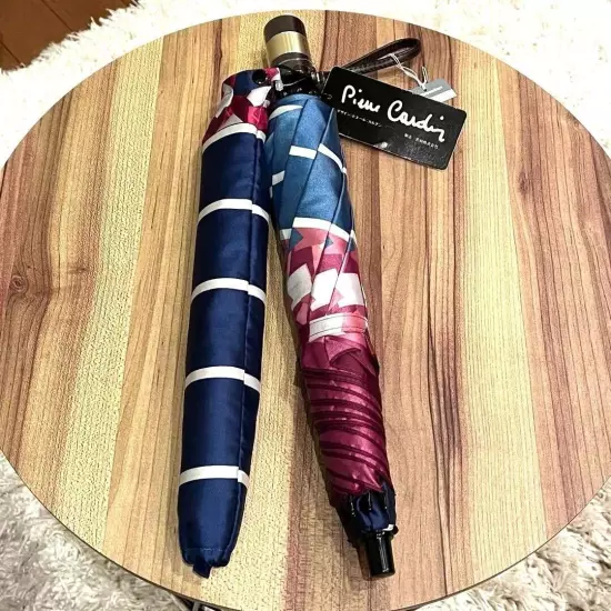 Pierre Cardin folding umbrella, new, unused, stripe pattern