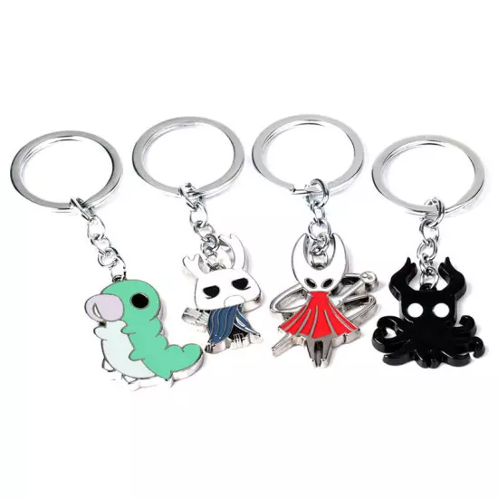 Hollow Knight Game Characters Pendant Keychain Necklace Metal Keyring Xmas Gift