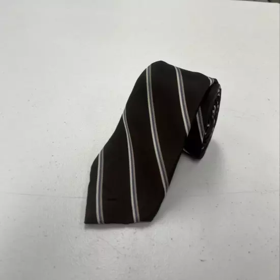 Sulka Men's Brown Striped Silk Neck Tie $395