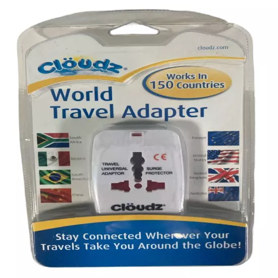 CLOUDZ World Travel Adapter TGS-931776 150 Countries Vacation Travel Compact