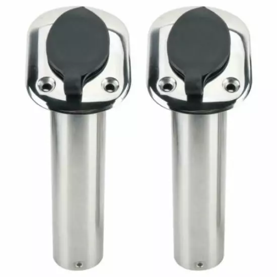 Amarine Made 2 Pack Stainless Steel Fishing Rod Holder 30 Degree & Rubber Cap