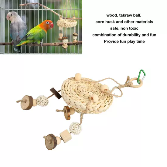 Bird Woven Swing Toy Natural Relieve Boredom Promotes Health Bird Woven Hammock