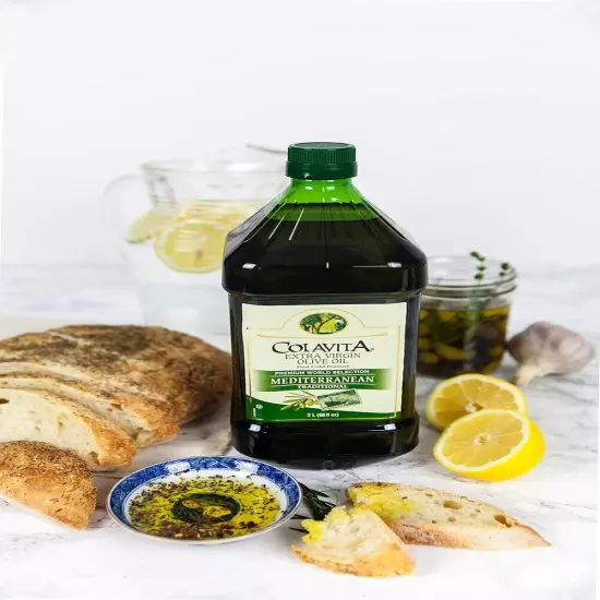 Mediterranean Extra Virgin Olive Oil, 68 Oz Plastic Jug - Cold Pressed Italia...