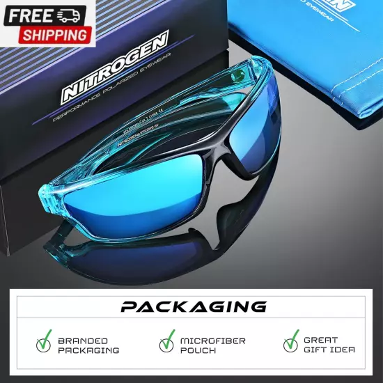 Polarized Wrap around Sport Sunglasses for Men Women UV400 Protection Sun Glasse