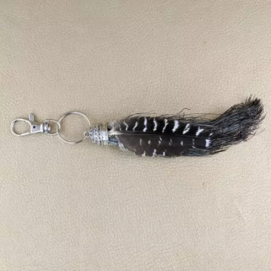 K57f Taxidermy Oddities Curiosities Turkey beard Key chain hook attachment bird