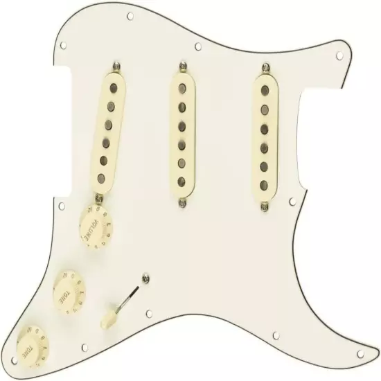 Fender Custom 69 Prewired Stratocaster Pickguard, 13.5x12.75x2.25" - 3-ply White