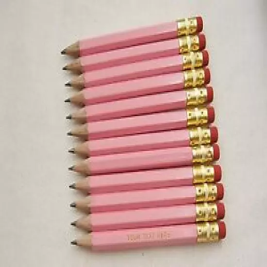 72 "Pastel Pink" Personalized Golf Pencils w/Erasers