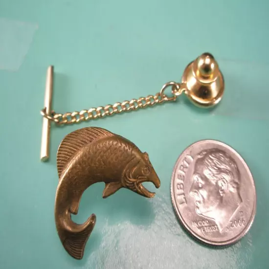 Chinook Sockeye Coho Salmon Fish Vintage Tie Tack Lapel Pin muskie trout animal