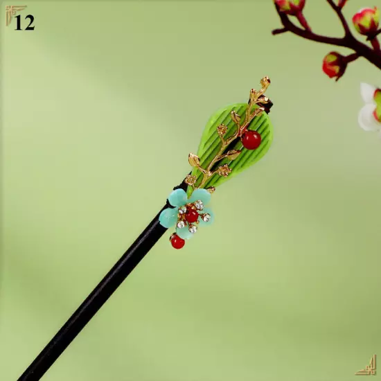 Womens Flower Wooden Chopsticks Hair Hairpin Hair Stick Chinese Style Retro❥