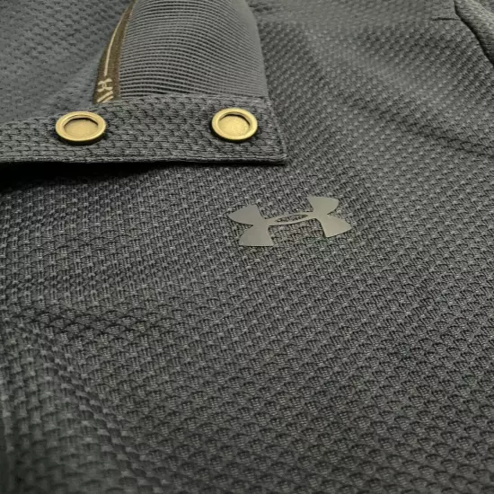 Under Armour Mens Long Sleeve Snap Button Down Golf Pullover Sweater Navy Medium