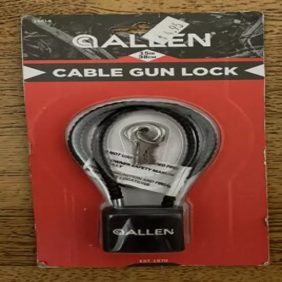 Allen 15" Cable Gun Lock 2 Key's Rifle Shotgun Revolver Semi-Automatic New 