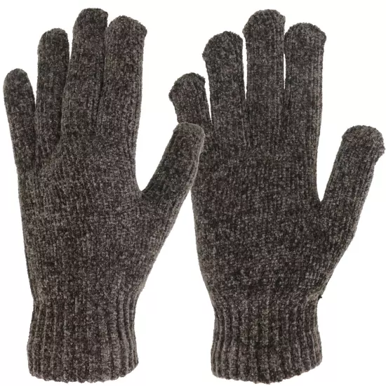 Women's Soft and Stretchy Chenille Basic Winter Magic Gloves