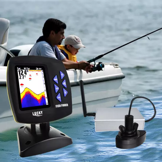 LUCKY Fish Finder 980ft Wireless Remote Control Color LCD Boat Fishing Locator