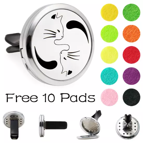 Car Diffuser Vent Clip Air Freshener Essential Oil Aroma diffuser Locket 10Pads 