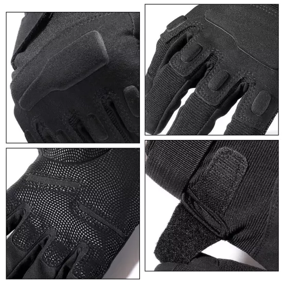 Men Tactical Gloves with Impact Protective Palm Padded Full Finger Safety Gloves