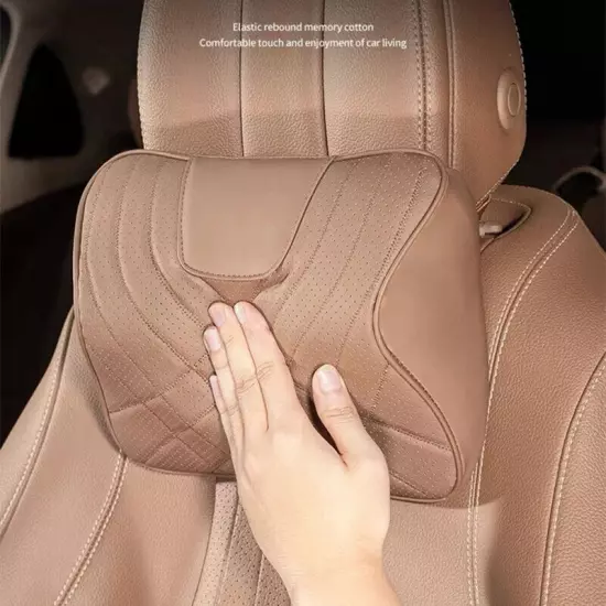 Car Leather Headrest Car Seat Neck Pillow Rest Support Cushion Support Protector