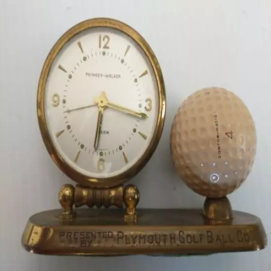 Antique PGA Hole In One Trophy. Plymouth Golf Ball Company. Clock. One of a kind