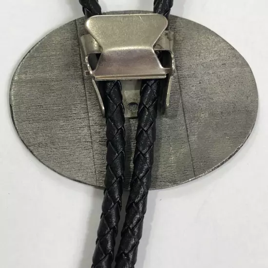 Southwest Bolo Tie Pueblo Design Braided Leather