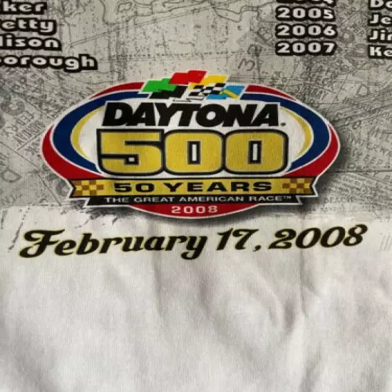 DAYTONA 500 50th ANNIVERSARY NASCAR WINNERS CHASE AUTHENTICS T-SHIRT NWT X-LARGE