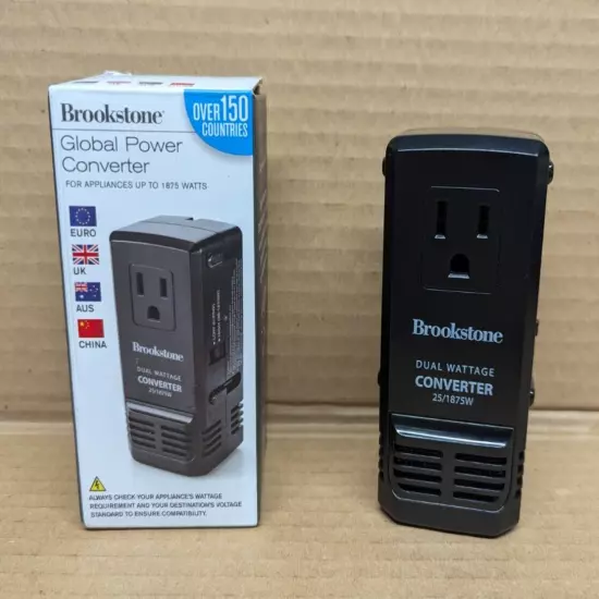 Brookstone Global Power Converter For Appliances Up To 1875 Watts Black