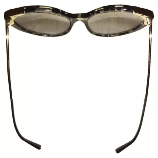 Dolce&Gabbana Mirror Cat Eye Sunglasses Grey Havana Scalloped Edges w Case NWT