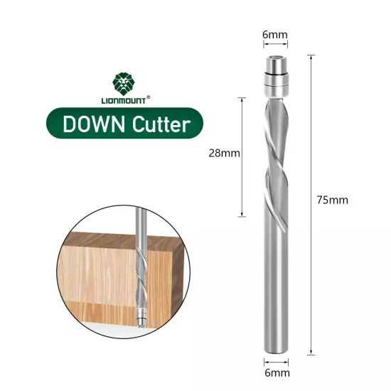 1/4" 6mm Shank Flush Trim Router Bit Solid Carbide UP/DOWN Compression Bit