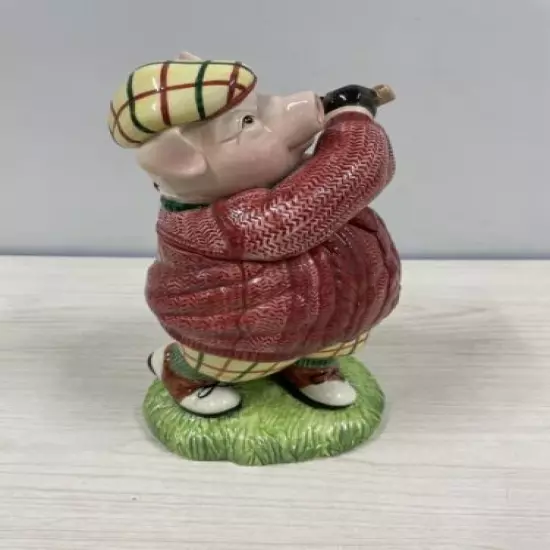 Fitz and Floyd Piggy Golfer Cookie Jar