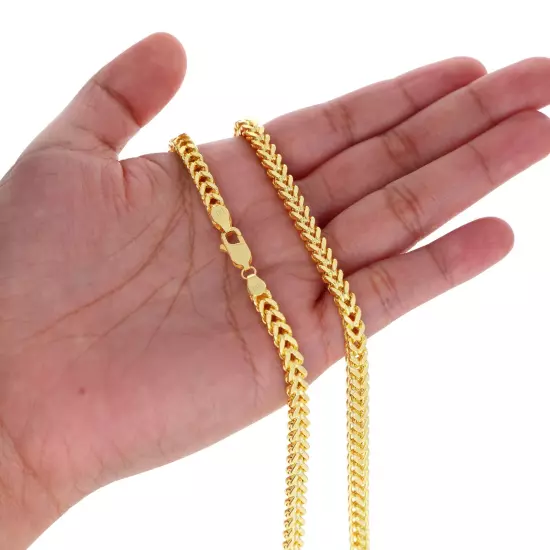 14k Yellow Gold 1.5mm-5mm Franco Box Bracelet Chain Men Women 7" 7.5" 8" 8.5" 9"