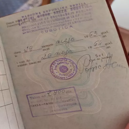 Original EX Communist Yugoslavia Passport From 1963 - With Visas And Seals