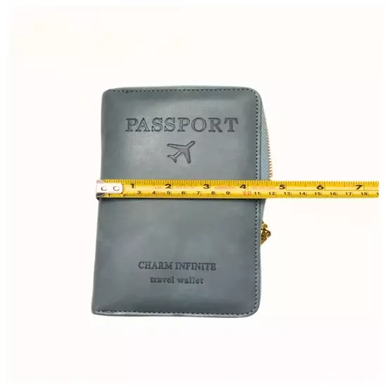 Passport Boarding Pass Credit Card Travel Wallet for Men and Women (Light Blue)