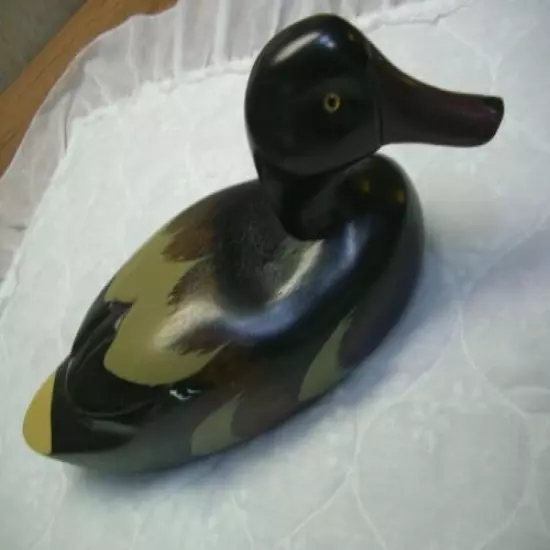 Castilian Imports Wood Carved Decoy Multi-color Duck /14.5" long x 6.25" Tall