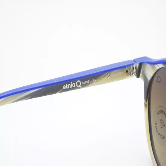 Etnia Barcelona Avinyo 3 Polarized HD Oval UV Protected Sunglasses In Horn Blue 