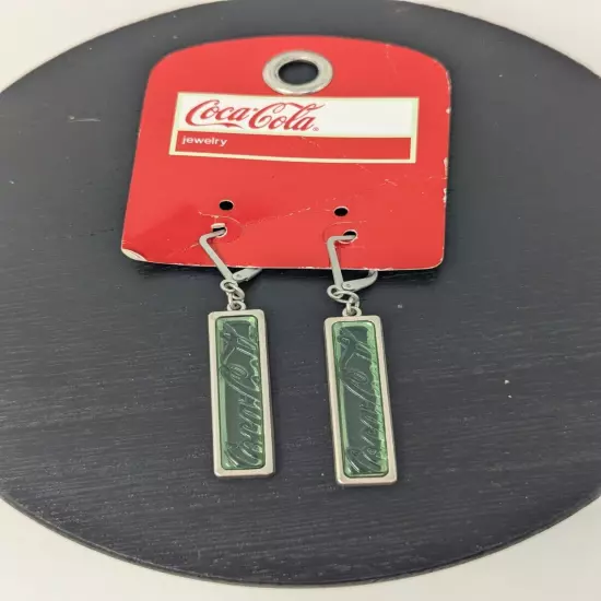 Coca-Cola Dangle Coke Earrings. Rectangular Shaped Plastic Bottle Looking 