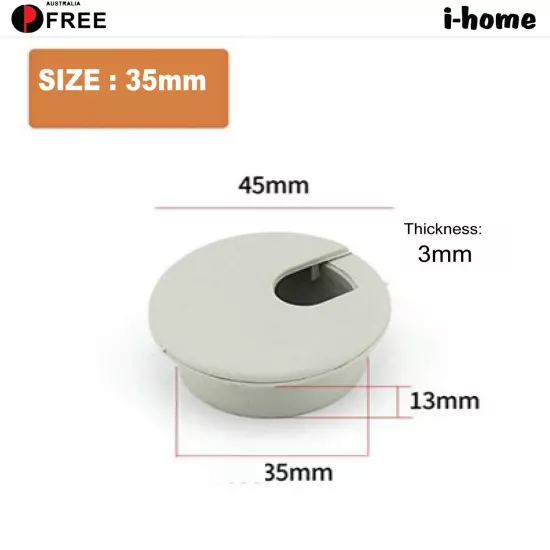 Desk Hole Cover 50/53/60mm Black/Light Grey Cable Tidy Surface Wire Port 