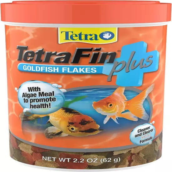 Goldfish Flakes 2.2 Ounces, Balanced Diet, with Algae to Promote Health,Oranges