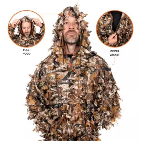 Arcturus 3D Leaf Ghillie Suit (Fall Forest) Hunting Jacket & Pants Set