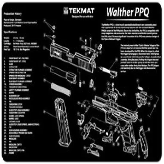 TEKMAT Armorers Bench Mat – Walther PPQ