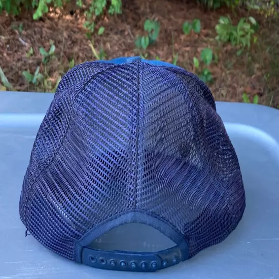 Vintage -Trucker Hat Snapback Mesh AC Spark Plug Blue-Made USA Baseball cap