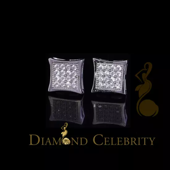 0.26ct Cubic Zirconia 925 White Silver Women's & Men's Hip Hop Kite Earrings