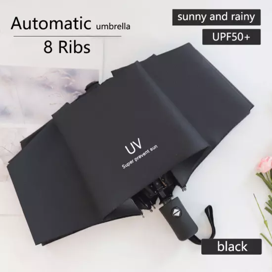 Automatic Umbrella Anti-UV Sun/Rain Windproof 3 Folding Compact Umbrella