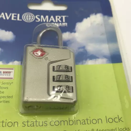 Travel Smart Combination Lock Conair Inspection Status TSA Approved Luggage Lock