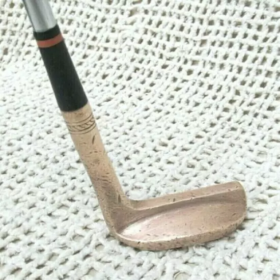 Vintage SPORTSMAN The Go-Fer Brass Mallet Putter 35.25" RH ~ Firm Steel Shaft 