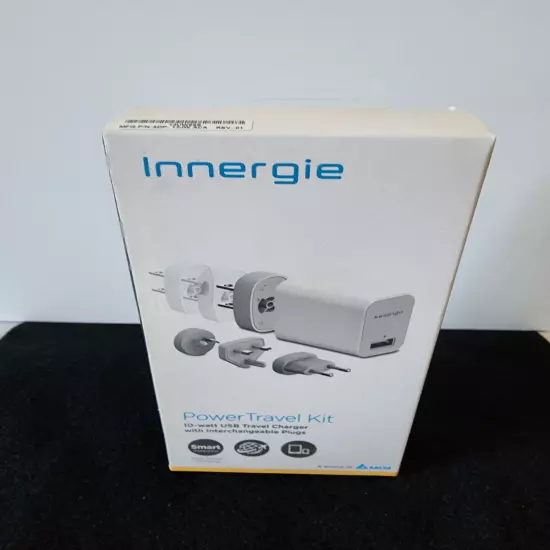 Innergie Power Travel Kit 10 Watt USB Charger with UK AU US EU Plugs NEW IN BOX