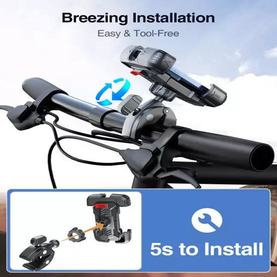 Motorcycle Phone Mount, [150Mph Wind Anti-Shake][7.2Inch Big Phone Friendly] Bik