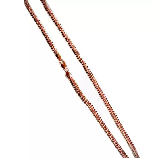 14kt Solid Rose Gold Miami Cuban Link Chain Necklace 2mm-4mm Sz 16"-30"